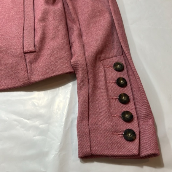 CAbi BEIGE salmon RAYON knit business office Blazer Jacket 5 button cuffs Size 4 - Picture 5 of 14